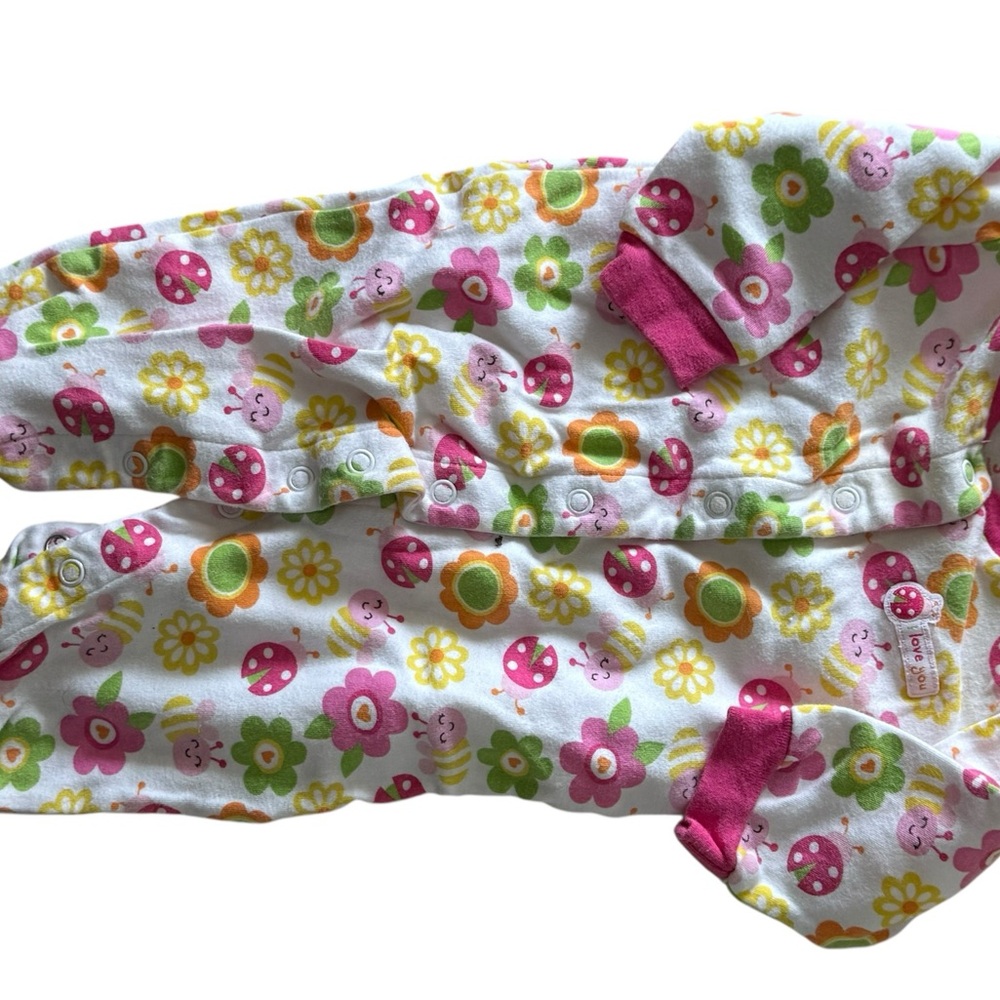 Carter’s Brand Floral Baby Onesie with Pink Accents